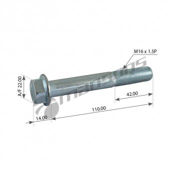 116 р. Болт MAN крепления опоры кабины (М16x1.5х110мм) MANSONS MANSONS 400.557  с доставкой в г. Керчь. Увеличить фотографию 1