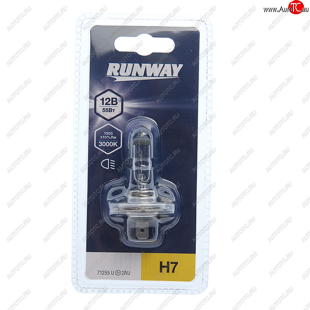 210 р. Лампа 12V H7 55W PX26d блистер (1шт.) RUNWAY RUNWAY 4027 RUNWAY 4027  с доставкой в г. Керчь