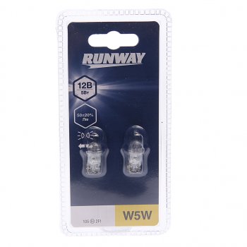 67 р. Лампа 12V W5W T10 W2.1x9.5d блистер (2шт.) RUNWAY RUNWAY 4030 RUNWAY 4030  с доставкой в г. Керчь. Увеличить фотографию 1