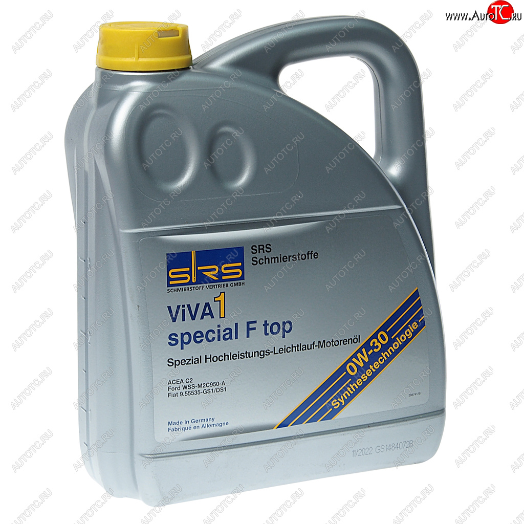 5 899 р. Масло моторное VIVA 1 special F Top C2 0W30 синт.4л SRS SRS 403388500168  с доставкой в г. Керчь