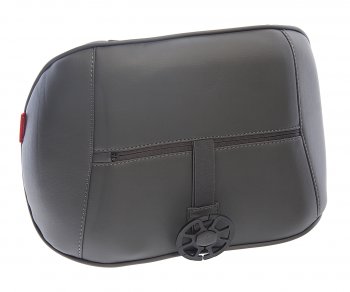 1 399 р. Подушка поясничная экокожа-велюр т.серая-серая Flex M CARFASHION CARFASHION 41567  с доставкой в г. Керчь. Увеличить фотографию 2