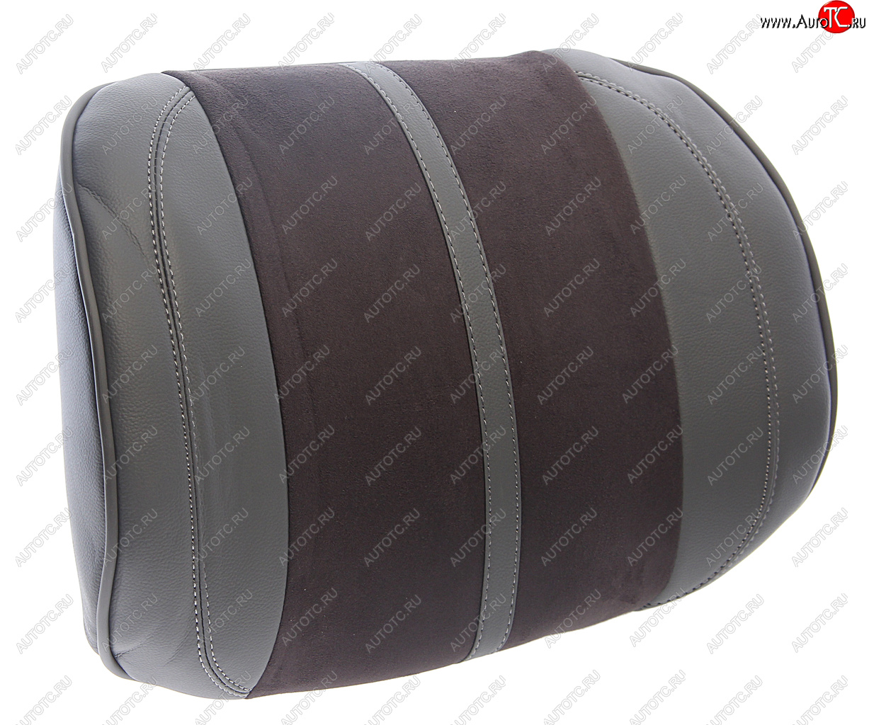 1 399 р. Подушка поясничная экокожа-велюр т.серая-серая Flex M CARFASHION CARFASHION 41567  с доставкой в г. Керчь