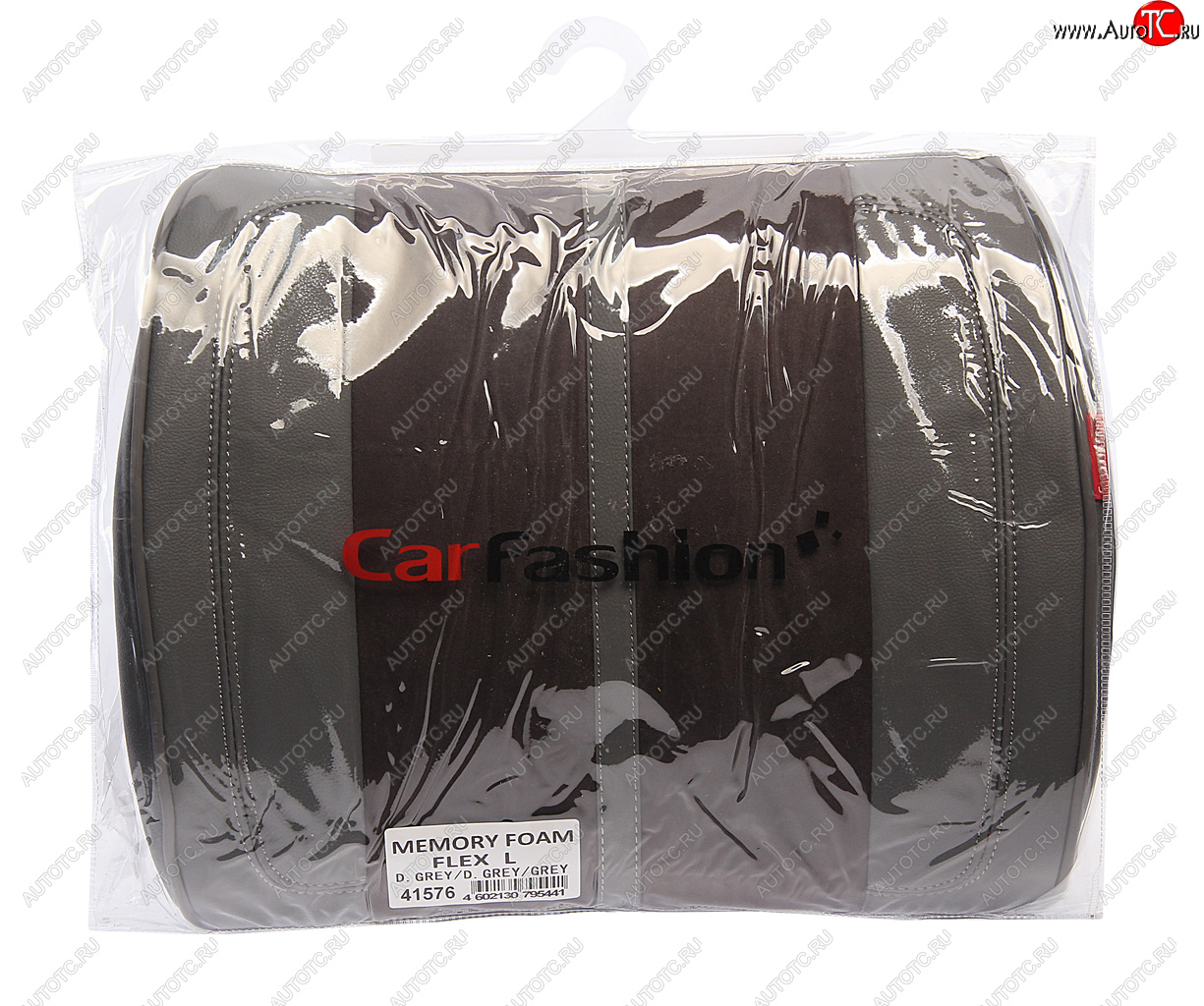 1 739 р. Подушка поясничная экокожа-велюр т.серая-серая Flex L CARFASHION CARFASHION 41576  с доставкой в г. Керчь