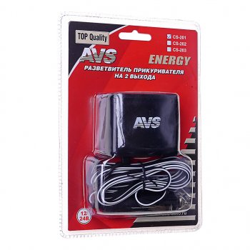 539 р. Разветвитель прикуривателя 2-х гнездовой 12V-24V с удлинителем AVS AVS 43224  с доставкой в г. Керчь. Увеличить фотографию 1