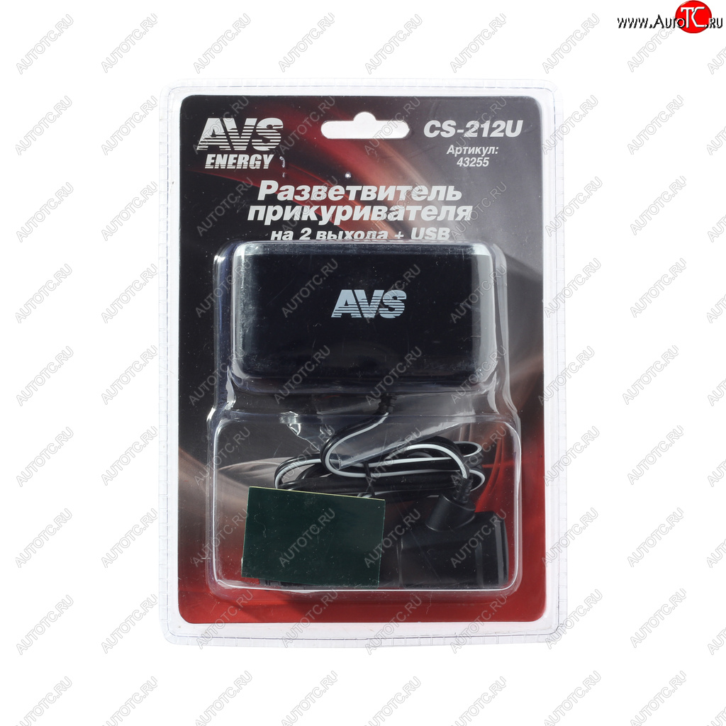 669 р. Разветвитель прикуривателя 2-х гнездовой 12-24V 1USB AVS AVS 43255  с доставкой в г. Керчь