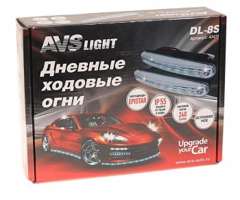 769 р. Огни ходовые дневного света 12V 2.4W 8 светодиодов 2шт. AVS AVS 43477  с доставкой в г. Керчь. Увеличить фотографию 4