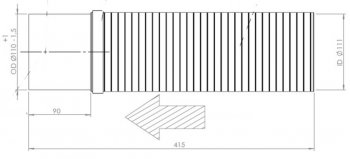 2 759 р. Гофра MAN выхлопной системы (d=111 L=415) (нерж.) с фланцем E-line DINEX DINEX 47271 DINEX 47271  с доставкой в г. Керчь. Увеличить фотографию 2