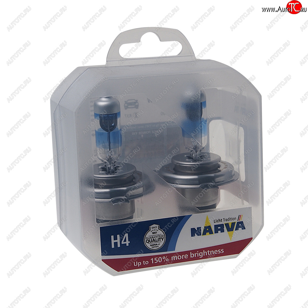 1 579 р. Лампа 12V H4 6055W P43t +150% бокс (2шт.) Range Power 150 NARVA NARVA 480692100  с доставкой в г. Керчь