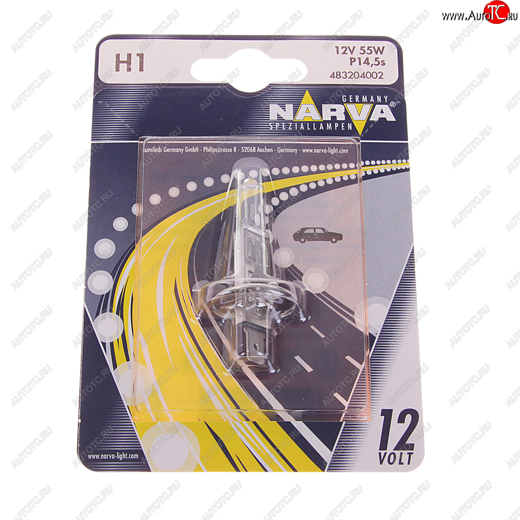 206 р. Лампа 12V H1 55W P14.5s блистер (1шт.) Standard NARVA NARVA 483204000  с доставкой в г. Керчь