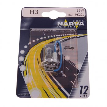 197 р. Лампа 12V H3 55W PK22s блистер (1шт.) Standard NARVA NARVA 483214000  с доставкой в г. Керчь. Увеличить фотографию 1