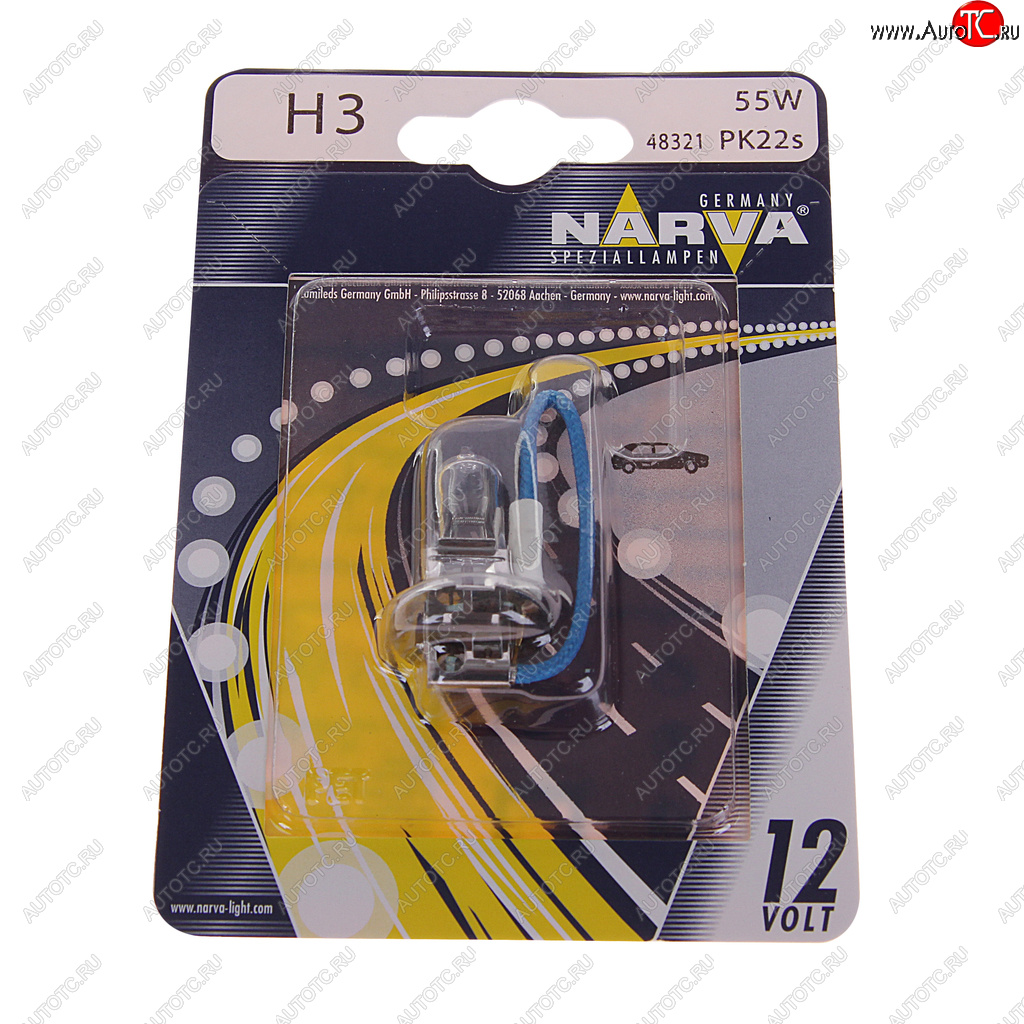 197 р. Лампа 12V H3 55W PK22s блистер (1шт.) Standard NARVA NARVA 483214000  с доставкой в г. Керчь