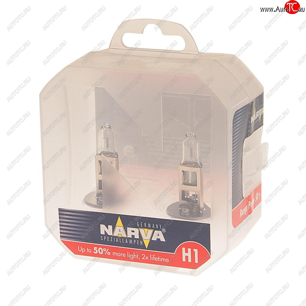 1 199 р. Лампа 12V H1 55W P14.5s +50% бокс (2шт.) Range Power 50+ NARVA NARVA 483342100  с доставкой в г. Керчь
