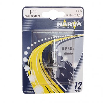 499 р. Лампа 12V H1 55W P14.5s +50% блистер (1шт.) Range Power 50+ NARVA NARVA 483344000  с доставкой в г. Керчь. Увеличить фотографию 1