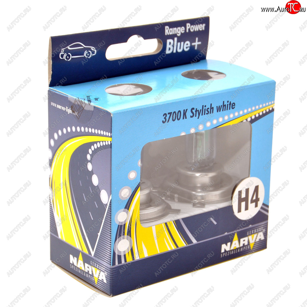 1 259 р. Лампа 12V H4 6055W P43t-38 +50% бокс (2шт.) Range Power Blue+ NARVA NARVA 486772100  с доставкой в г. Керчь