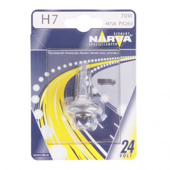 729 р. Лампа 24V H7 70W PX26d блистер (1шт.) Standard NARVA NARVA 487284000  с доставкой в г. Керчь. Увеличить фотографию 1