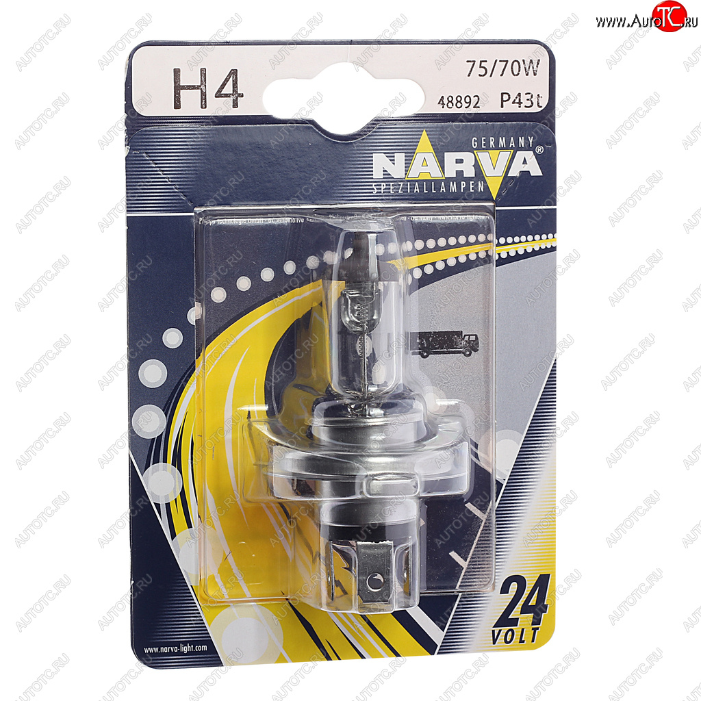419 р. Лампа 24V H4 7570W P43t-38 блистер (1шт.) Standard NARVA NARVA 488924000  с доставкой в г. Керчь
