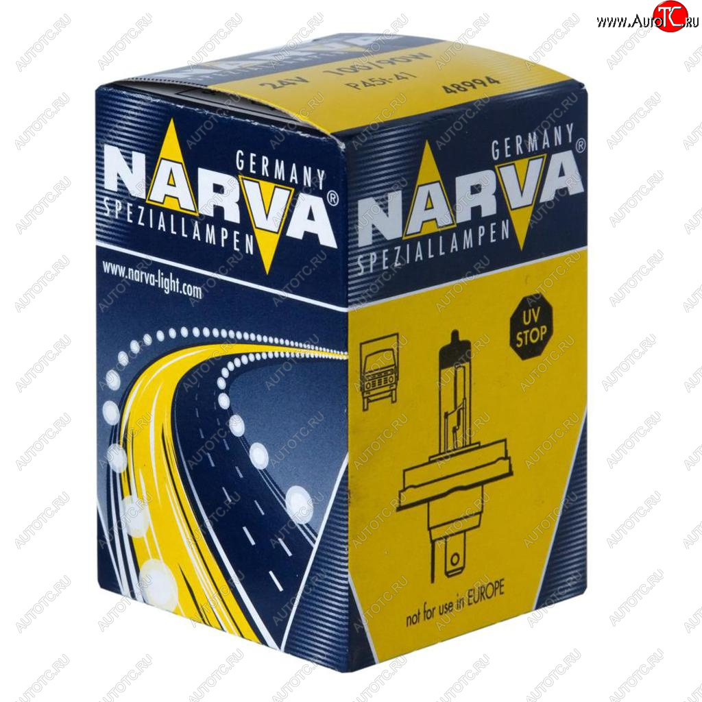 499 р. Лампа 24V H4 10090W P45t-41 Rallye NARVA NARVA 489943000  с доставкой в г. Керчь