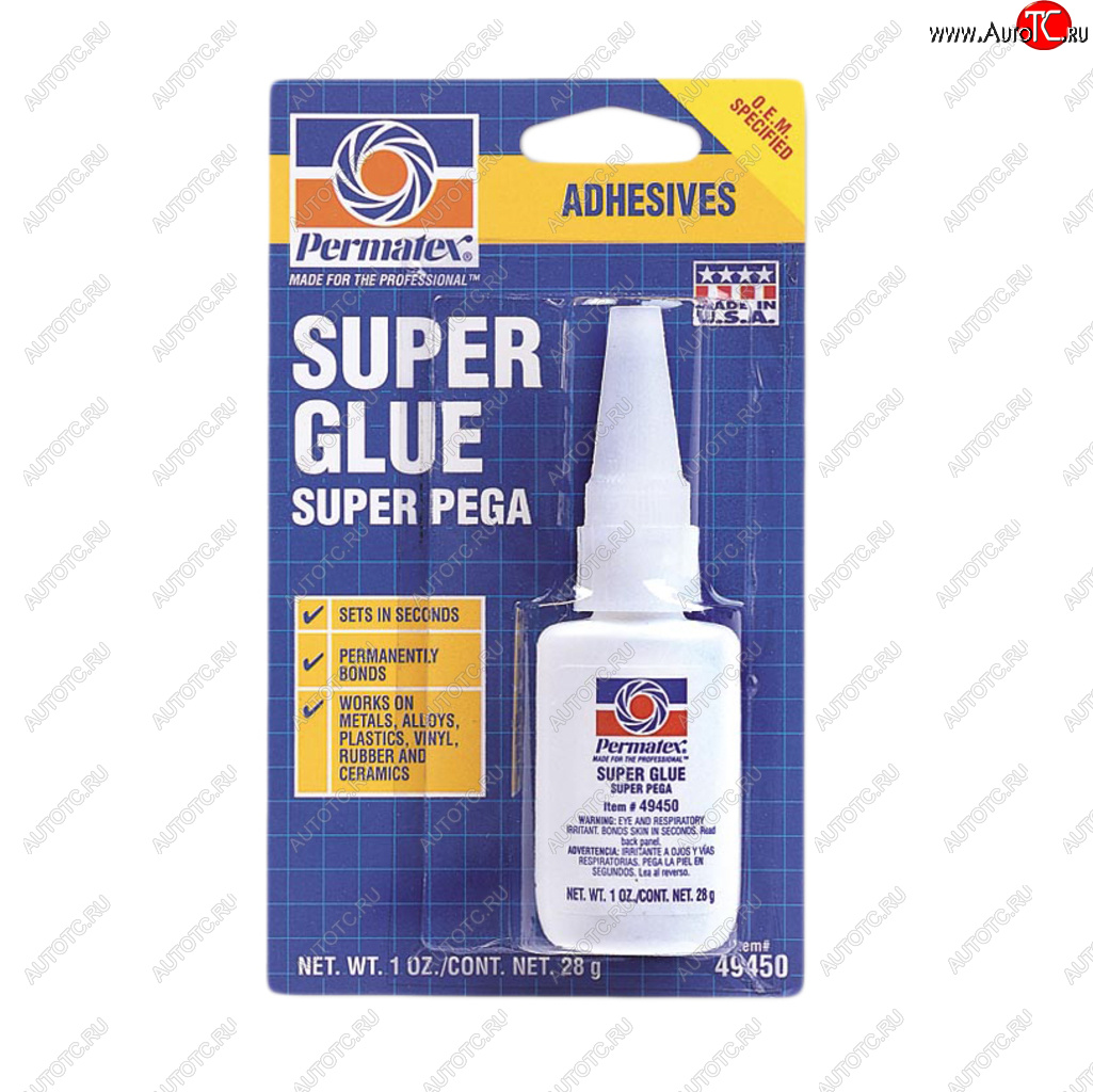 2 199 р. Клей-супер универсальный 28г Super Glue Super Pega PERMATEX PERMATEX 49450  с доставкой в г. Керчь