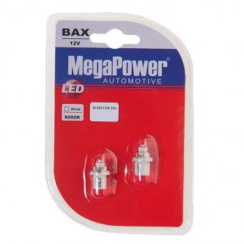 82 р. Лампа светодиодная 12V T5 W2x4.6d 6000K бесцокольная блистер (2шт.) MEGAPOWER MEGAPOWER-AUTOMOTIVE 50212w-2бл  с доставкой в г. Керчь. Увеличить фотографию 1