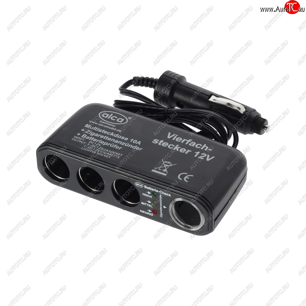 1 599 р. Разветвитель прикуривателя 4-х гнездовой 12V ALCA ALCA 510400  с доставкой в г. Керчь