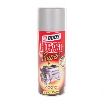 1 189 р. Краска термостойкая до +600C серебристая аэрозоль 400мл HEAT SUPER T418 BODY BODY 5120800000  с доставкой в г. Керчь. Увеличить фотографию 1