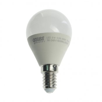 135 р. Лампа светодиодная E14 G45 8W (75W) 220V теплый GAUSS GAUSS 53118  с доставкой в г. Керчь. Увеличить фотографию 1