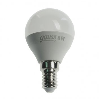 130 р. Лампа светодиодная E14 G45 8W (75W) 220V холодный GAUSS GAUSS 53128  с доставкой в г. Керчь. Увеличить фотографию 1