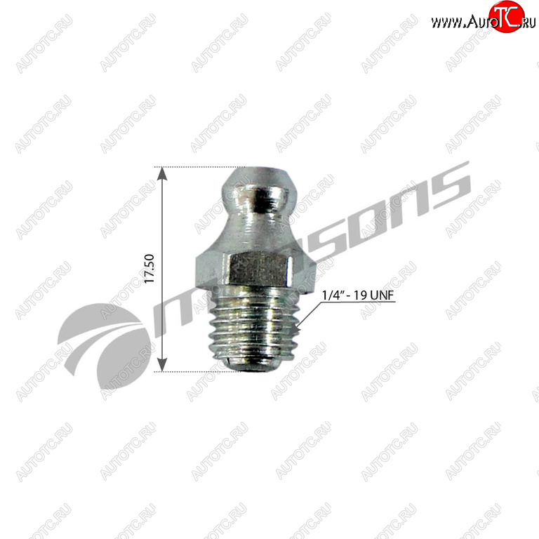 39 р. Масленка прямая 180 градусов 14x19 UNF MANSONS MANSONS 600.049  с доставкой в г. Керчь