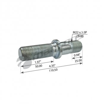 254 р. Шпилька колеса SAF (M22x1.5,M22x1.5,L=112) MANSONS MANSONS 600.131 MANSONS 600.131  с доставкой в г. Керчь. Увеличить фотографию 2