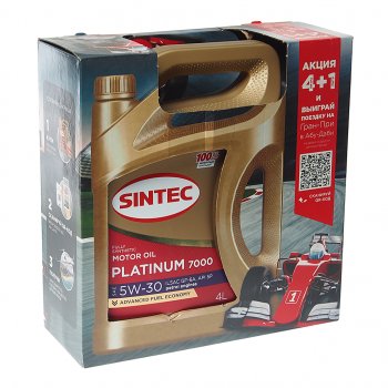 2 079 р. Масло моторное Platinum 7000 GF-6A 5W30 синт.4+1л SINTEC SINTEC 600226  с доставкой в г. Керчь. Увеличить фотографию 1