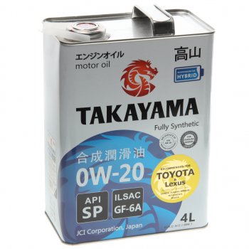 3 099 р. Масло моторное API SP 0W20 синт.4л TAKAYAMA TAKAYAMA 605141 TAKAYAMA 605141  с доставкой в г. Керчь. Увеличить фотографию 1