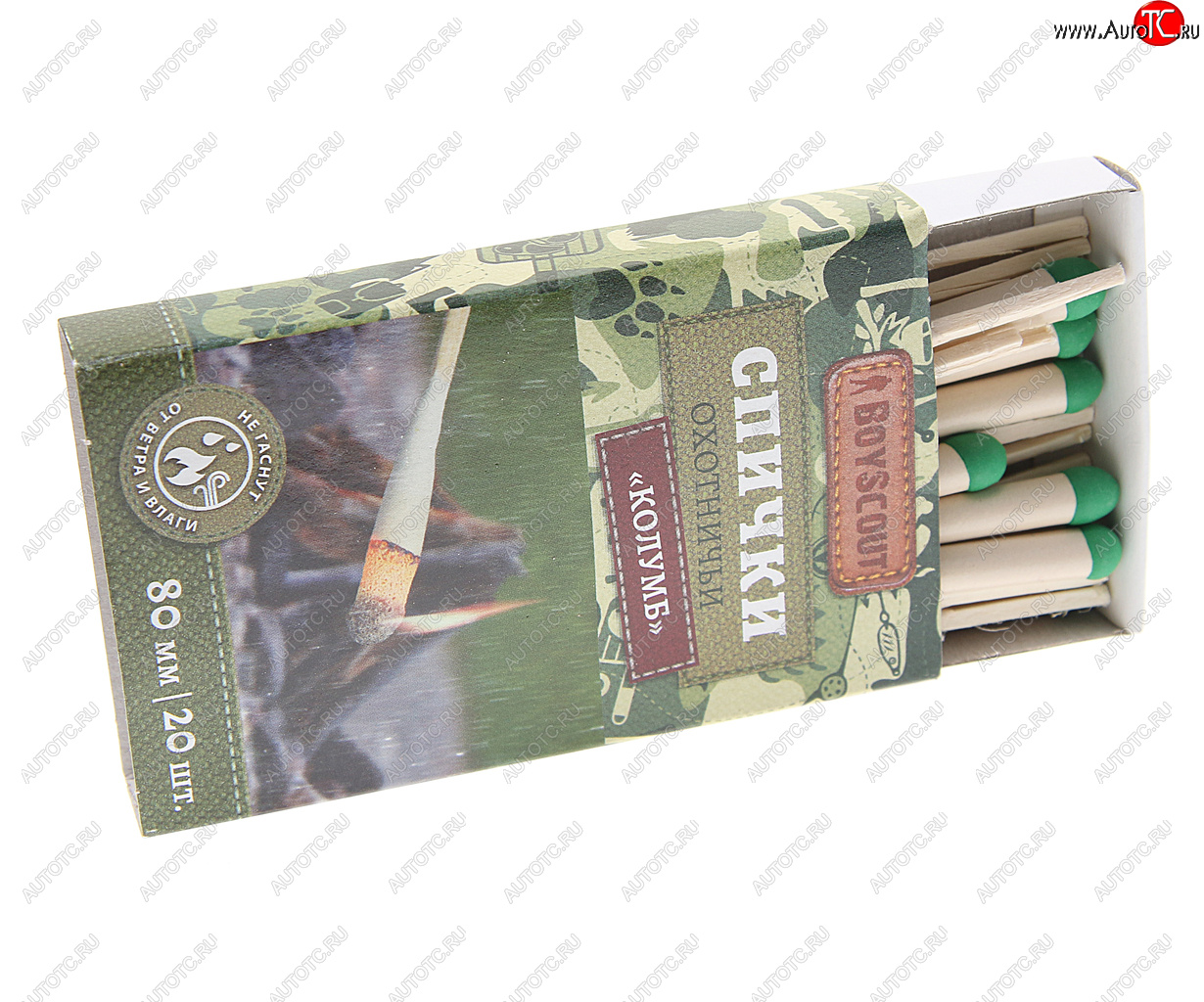 154 р. Спички охотничьи 80мм 20шт. Колумб BOYSCOUT BOYSCOUT 61033  с доставкой в г. Керчь