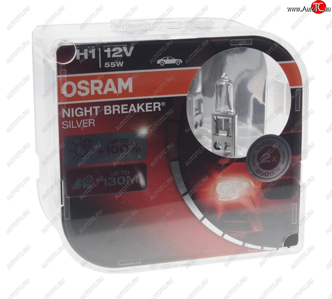 1 169 р. Лампа 12V H1 55W P14.5s +100% бокс (2шт.) Night Breaker Silver OSRAM OSRAM 64150nbs2(euro)  с доставкой в г. Керчь