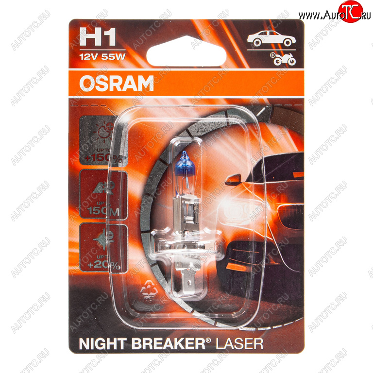 1 269 р. Лампа 12V H1 55W P14.5s +150% 3500K блистер (1шт.) Night Breaker Laser OSRAM OSRAM 64150nlбл  с доставкой в г. Керчь
