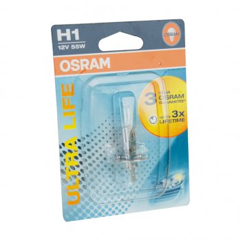479 р. Лампа 12V H1 55W P14.5s блистер (1шт.) Ultra Life OSRAM OSRAM 64150ult-01b  с доставкой в г. Керчь. Увеличить фотографию 1