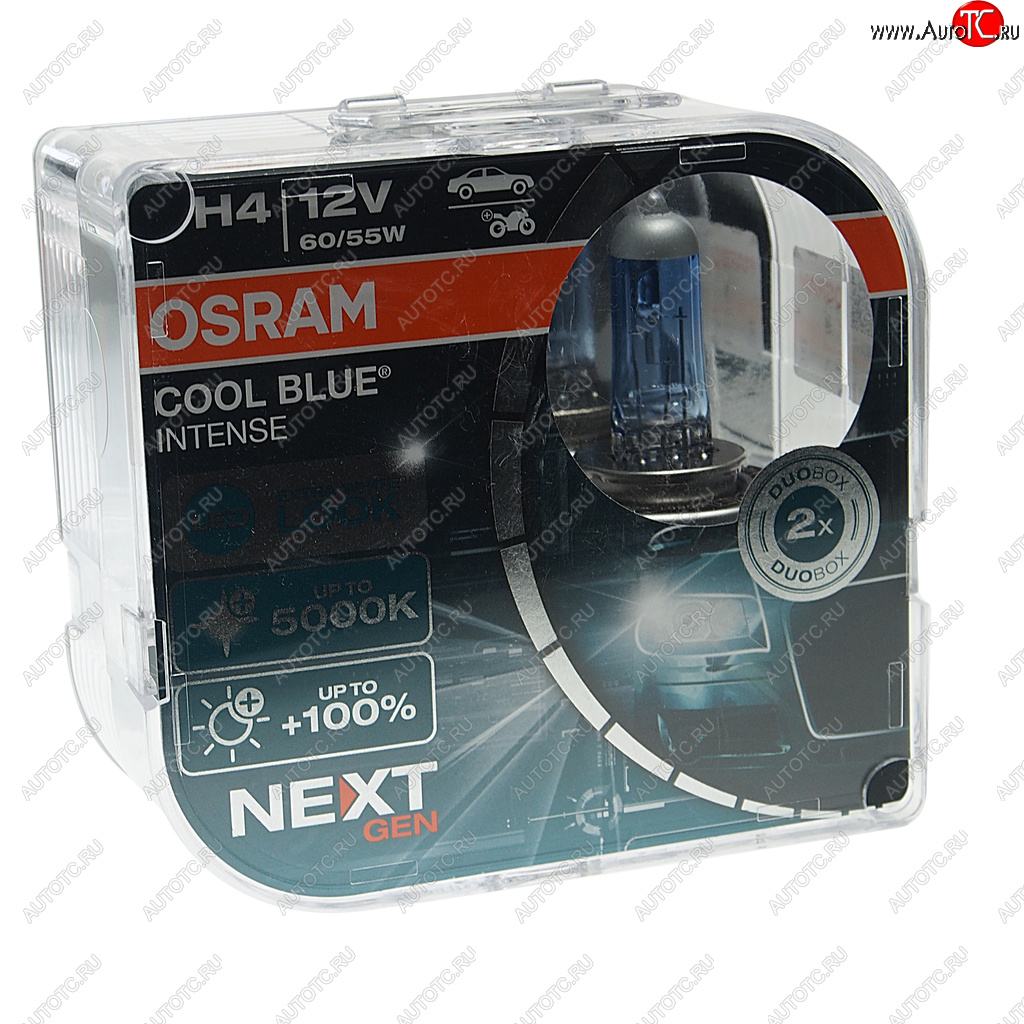 1 439 р. Лампа 12V H4 6055W P43t-38 +100% 5000K евробокс (2шт.) Cool Blue Intense NextGen OSRAM OSRAM 64193cbn2(euro)  с доставкой в г. Керчь