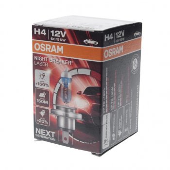 859 р. Лампа 12V H4 6055W P43t +150% 4050K Night Breaker Laser OSRAM OSRAM 64193nl  с доставкой в г. Керчь. Увеличить фотографию 2