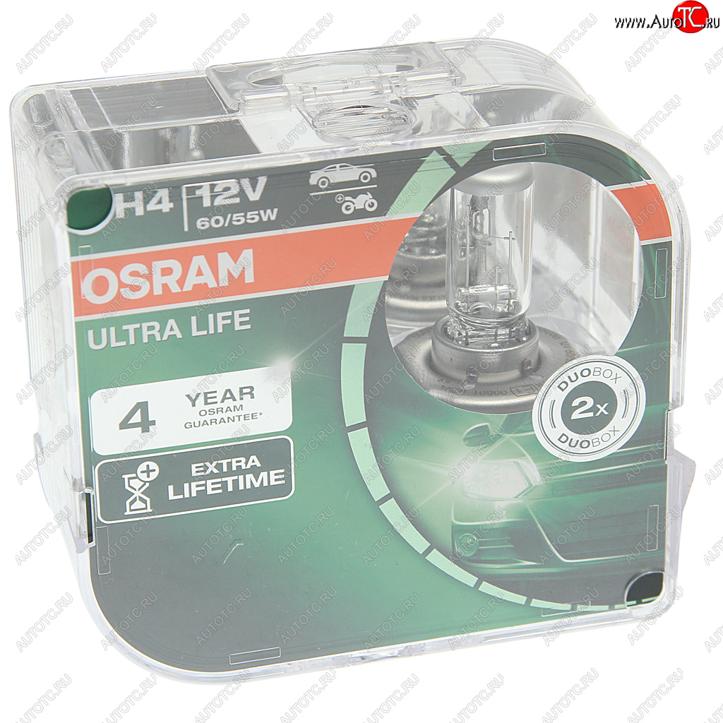 1 069 р. Лампа 12V H4 6055W P43t бокс (2шт.) Ultra Life OSRAM OSRAM 64193ult-hcb  с доставкой в г. Керчь