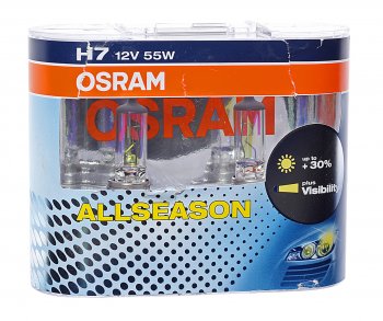 2 099 р. Лампа 12V H7 55W PX26d желтая бокс (2шт.) All Season OSRAM OSRAM 64210all-hcb  с доставкой в г. Керчь. Увеличить фотографию 1
