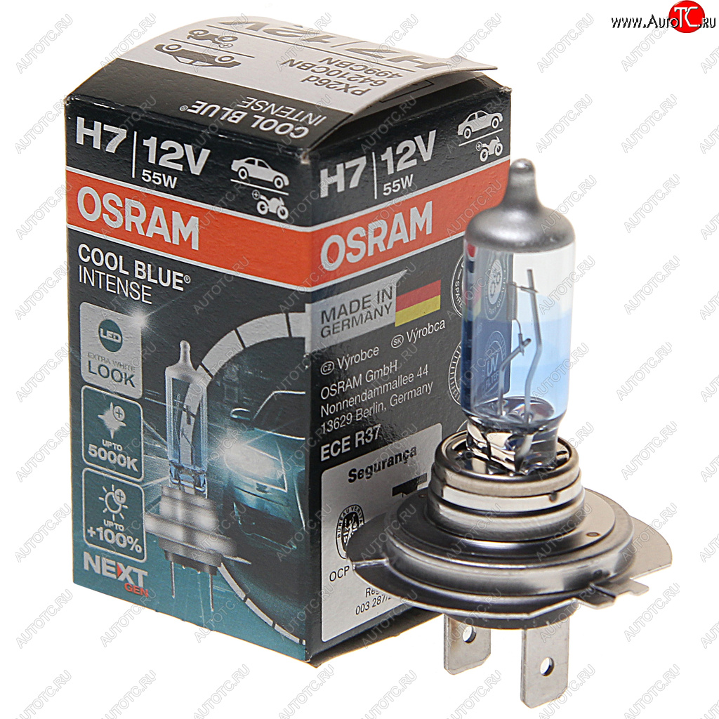 799 р. Лампа 12V H7 55W PX26d +100% 5000K Cool Blue Intense NextGen OSRAM OSRAM 64210cbn  с доставкой в г. Керчь