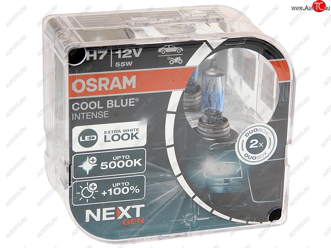 1 899 р. Лампа 12V H7 55W PX26d +100% 5000K евробокс (2шт.) Cool Blue Intense NextGen OSRAM OSRAM 64210cbn2(euro)  с доставкой в г. Керчь