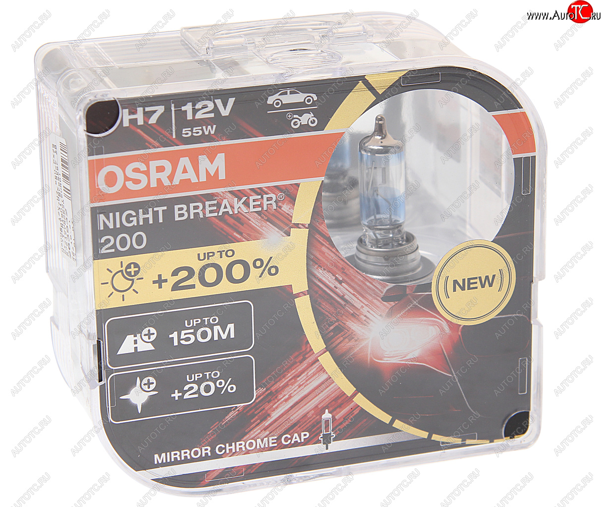 3 999 р. Лампа 12V H7 55W PX26d +200% 3700К бокс (2шт.) Night Breaker 200 OSRAM OSRAM 64210nb200(euro)  с доставкой в г. Керчь