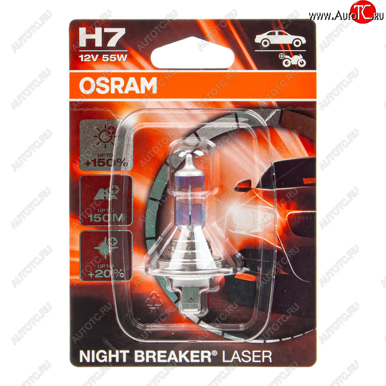 1 859 р. Лампа 12V H7 55W PX26d +150% 3750K блистер (1шт.) Night Breaker Laser OSRAM OSRAM 64210nlбл  с доставкой в г. Керчь