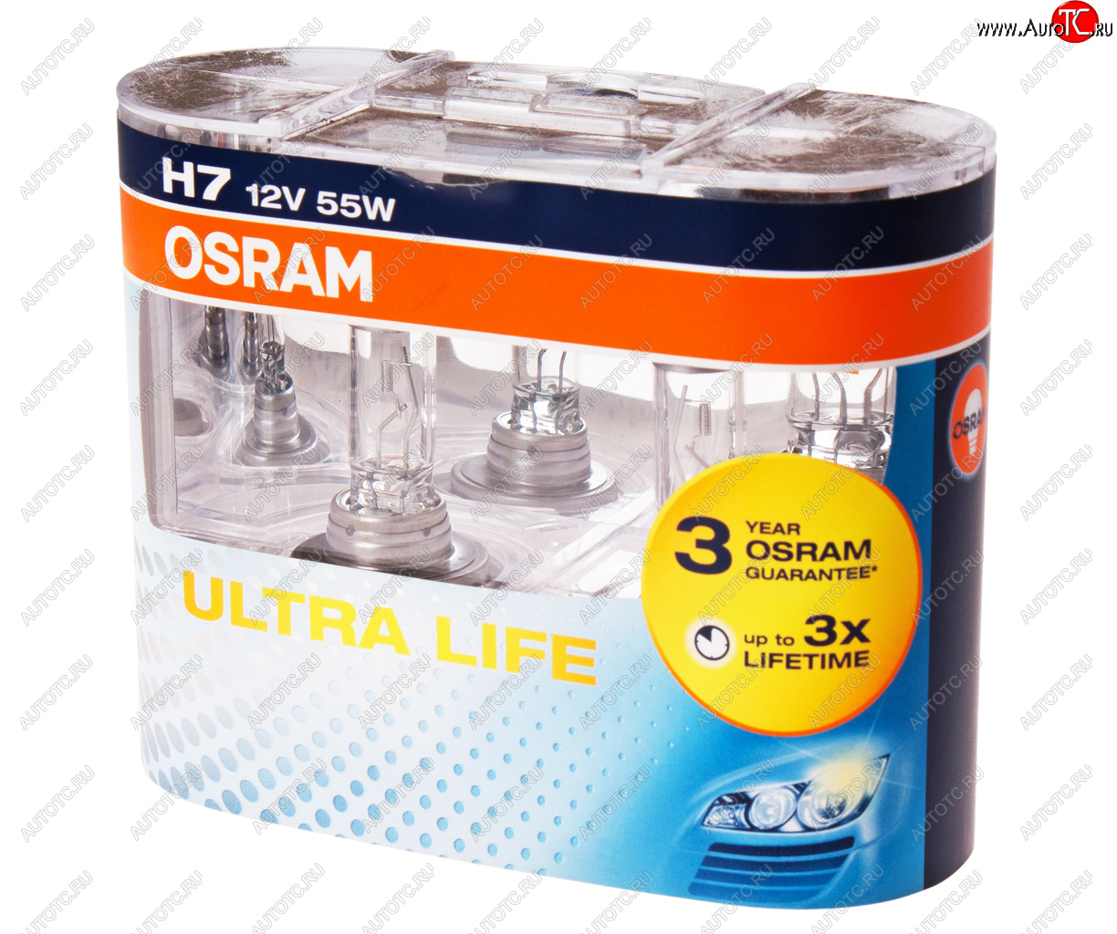 1 399 р. Лампа 12V H7 55W PX26d бокс (2шт.) Ultra Life OSRAM OSRAM 64210ult-hcb  с доставкой в г. Керчь