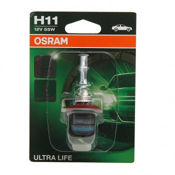 1 039 р. Лампа 12V H11 55W PGJ19-2 блистер (1шт.) Ultra Life OSRAM OSRAM 64211ult-01b  с доставкой в г. Керчь. Увеличить фотографию 1