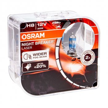 5 399 р. Лампа 12V H8 35W PGJ19-1 +150% 3900K бокс (2шт.) Night Breaker Laser OSRAM OSRAM 64212nl2(euro)  с доставкой в г. Керчь. Увеличить фотографию 1