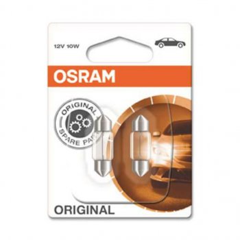273 р. Лампа 12V C10W SV8.5-8 31мм блистер (2шт.) OSRAM OSRAM 6438-02b  с доставкой в г. Керчь. Увеличить фотографию 1
