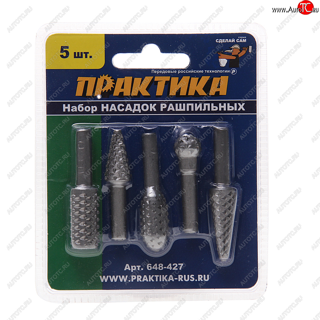 369 р. Набор шарошек металлических для дрели 5шт. ПРАКТИКА ПРАКТИКА 648-427  с доставкой в г. Керчь
