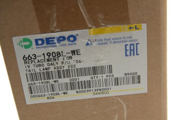 5 649 р. Фонарь задний IVECO Daily левый (с разъемом AMP) красно-белый DEPO DEPO 663-1908l-we  с доставкой в г. Керчь. Увеличить фотографию 5
