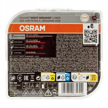 18 949 р. Лампа ксеноновая D3S 35W PK32d-5 +200% 4400K 42V евробокс (2шт.) Night Breaker Laser NextGen OSRAM OSRAM 66340xnn2(euro) OSRAM 66340xnn2(euro)  с доставкой в г. Керчь. Увеличить фотографию 3